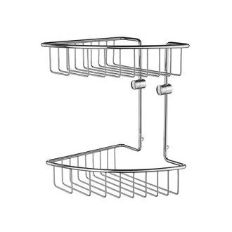 Smedbo RK377 11 5/8 in. Wall Mounted Double Level Corner Basket in Polished Chrome from the House Collection